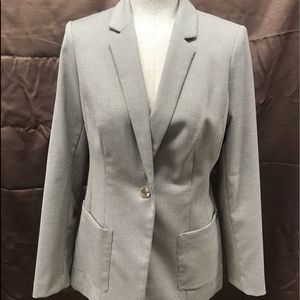 Calvin Klein Petite Textured One-Button Blazer